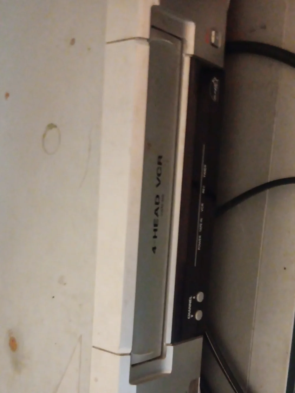 Generic 4-Head VCR Player - White and Gray